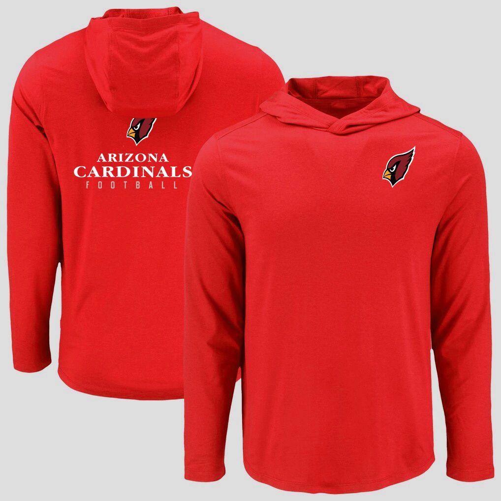 Men 2026 NFL Arizona Cardinals Hooded long sleeved T-shirt red 05